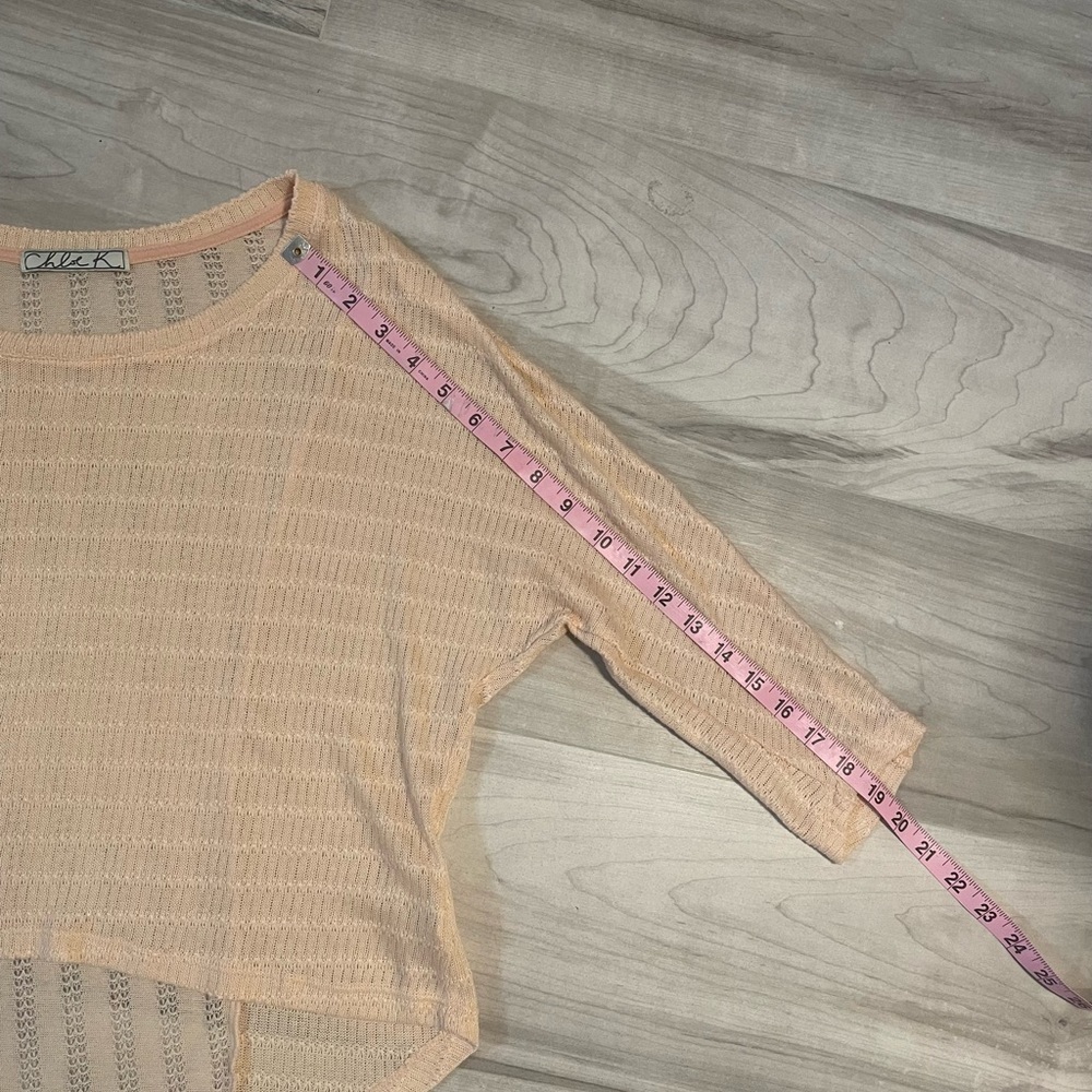 Chloe K Mesh/Knit Style Scoop Neck Light Pink Blouse-Size Small - Picture 11 of 11
